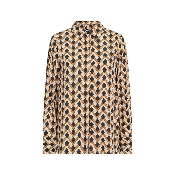 NWT SOYA CONCEPT VERONIKA 2 Black & Gold Geo Print Blouse - Picture 5 of 7